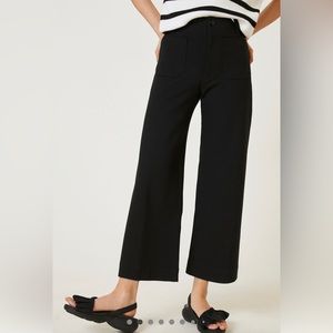 Anthropologie MAEVE THE COLLETTE wide leg crop BLACK